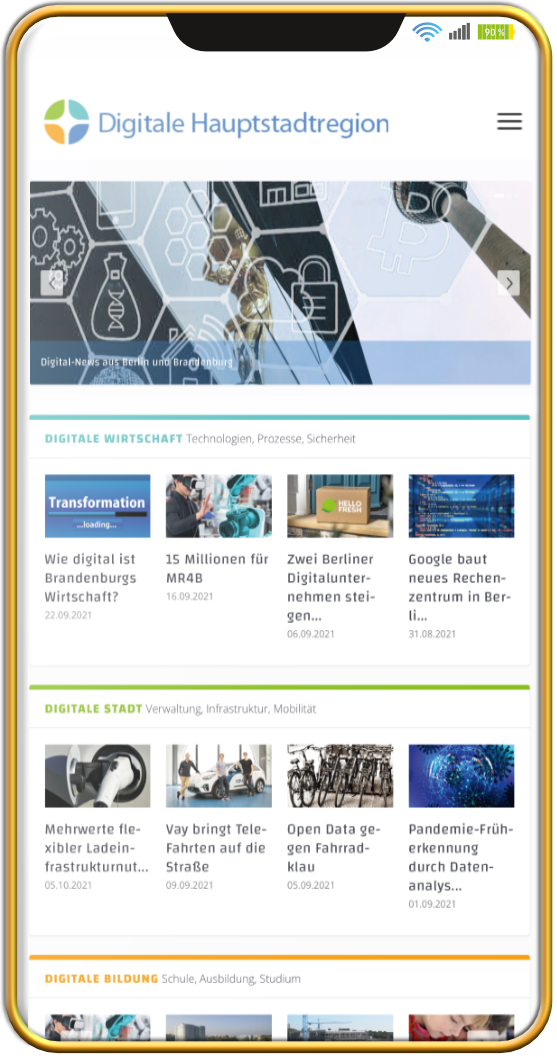 Webseite für Digitale Hauptstadtregion