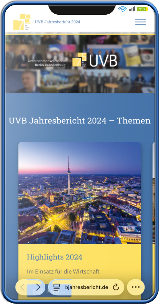 Online Jahresbericht der UVB