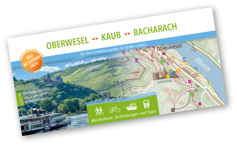 Wanderkarte Oberwesel - Kaub - Bacharach